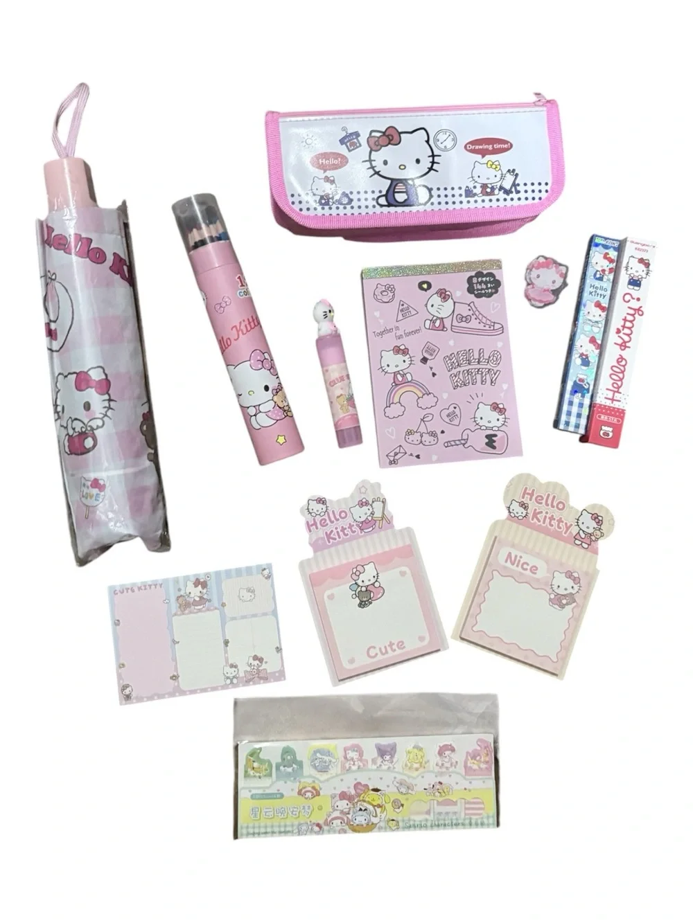 Hello Kitty Sanrio Stationery & Accessories Bundle